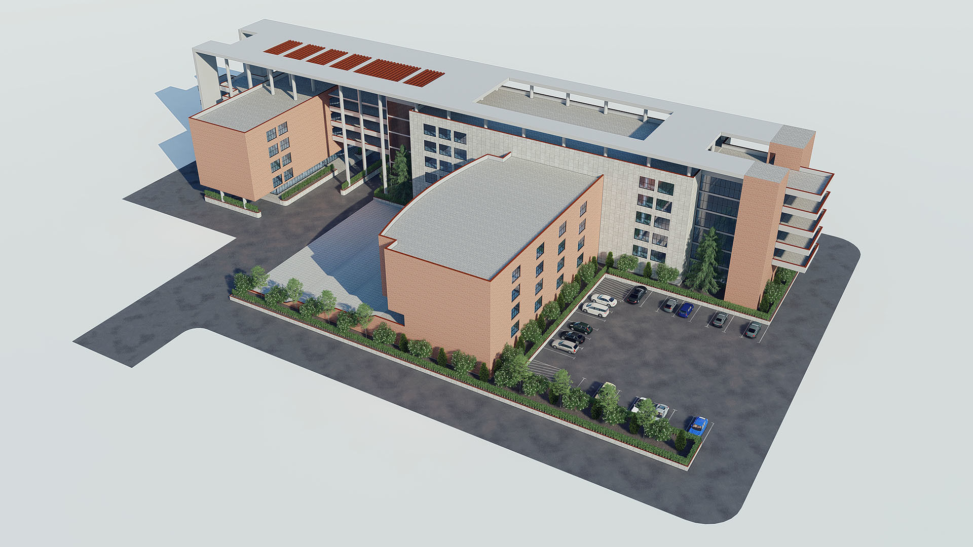 Brick Building 1 3D model_5