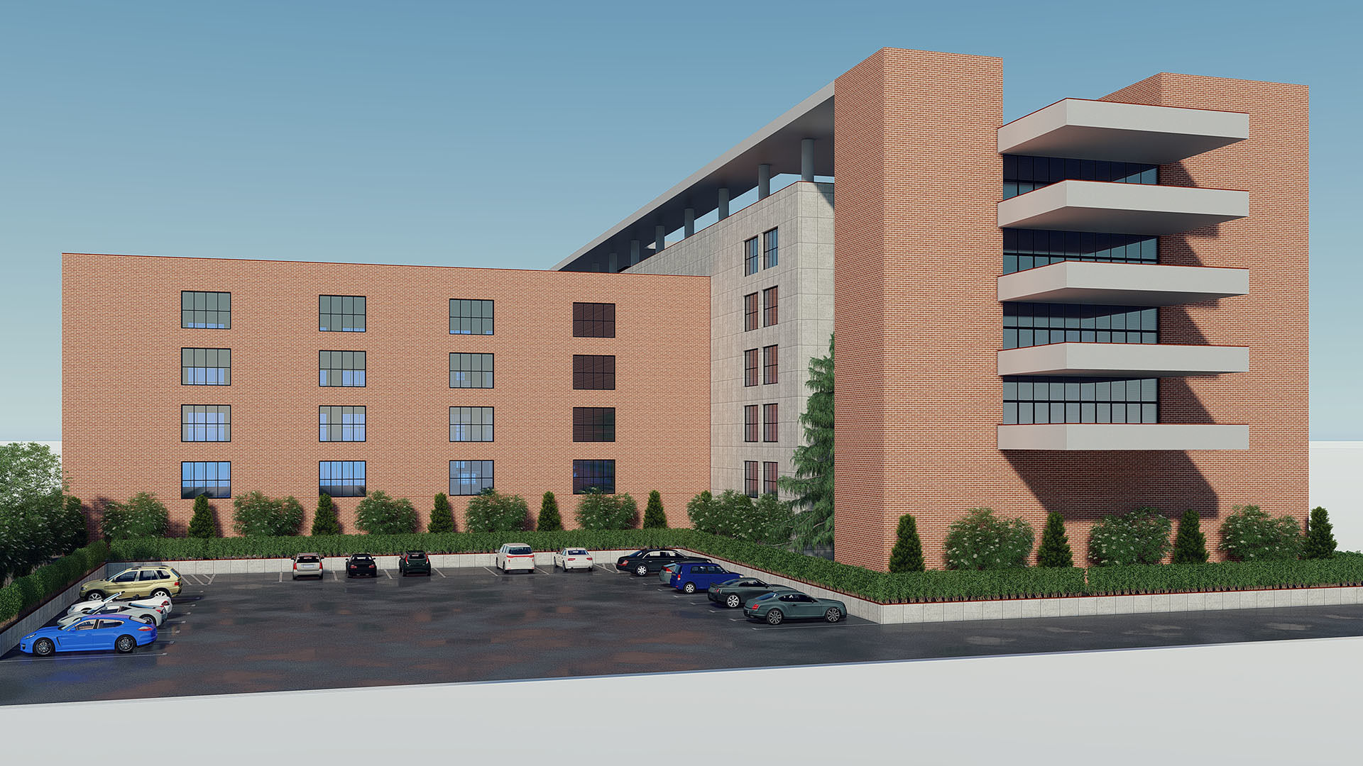 Brick Building 1 3D model_8