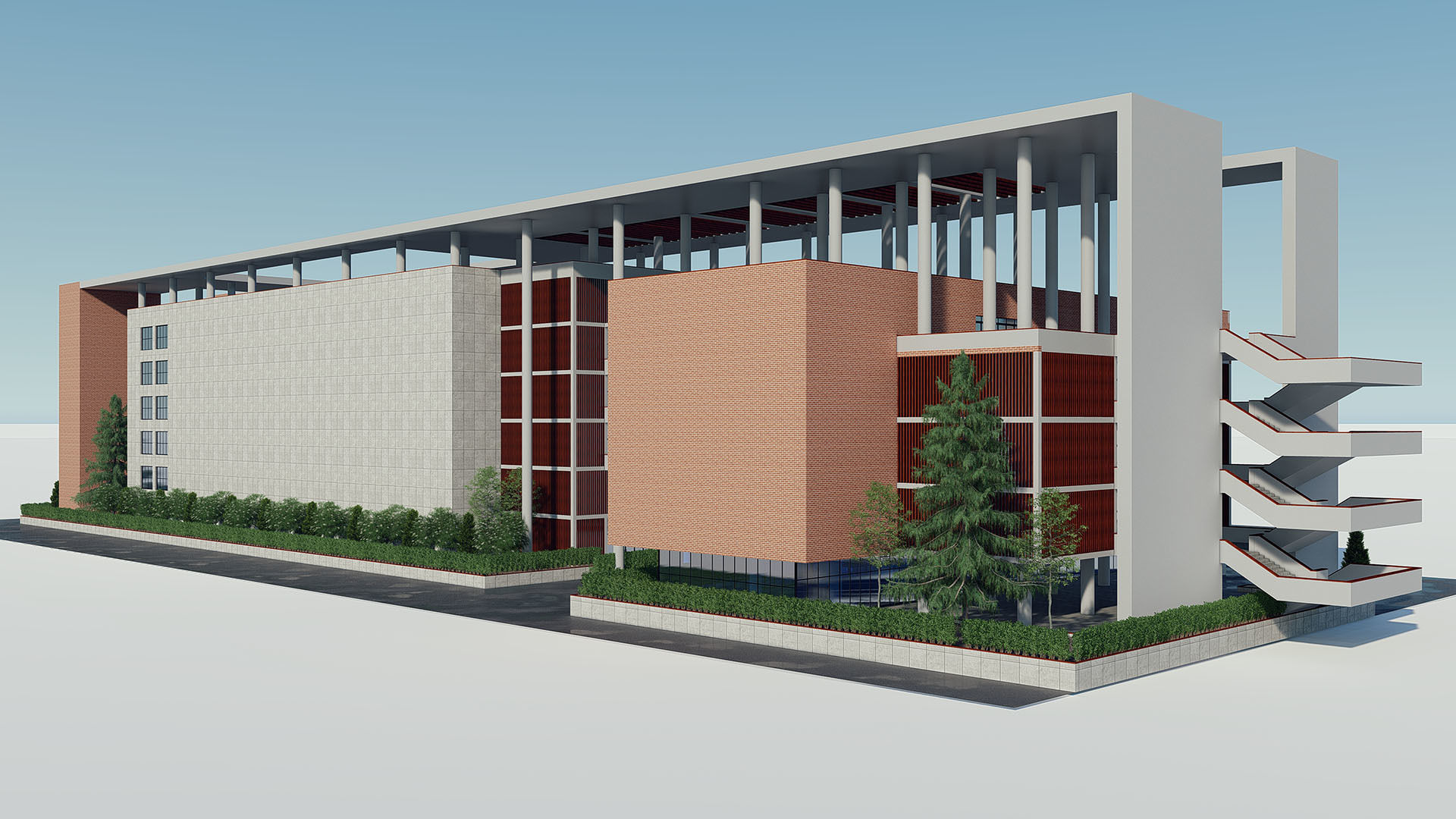 Brick Building 1 3D model_6