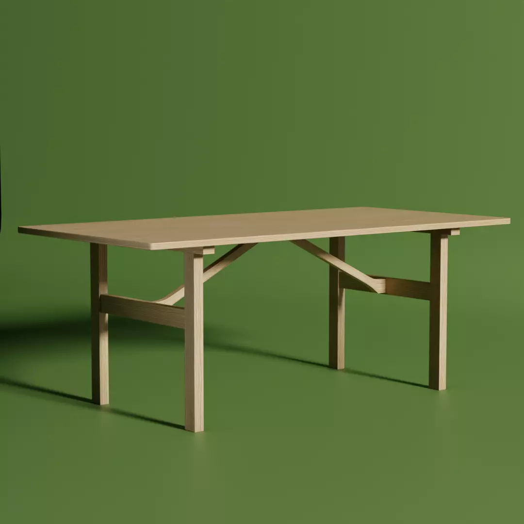 Table wooden dining free 3D model | CGTrader