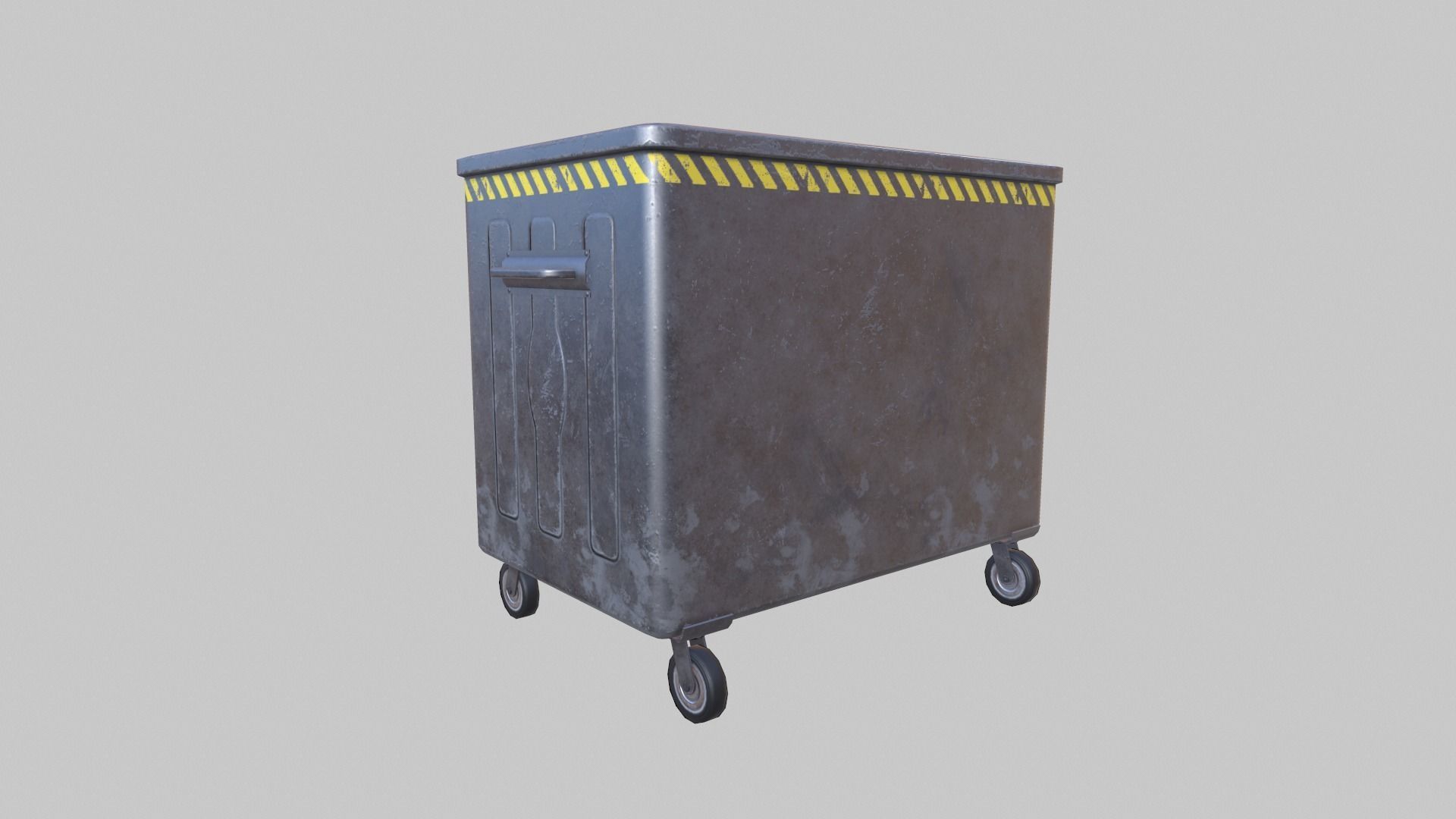 Dumpster trash can on wheels Low-poly 3D model_9