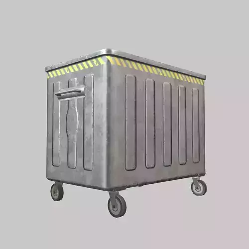 Dumpster trash can on wheels Low-poly 3D model