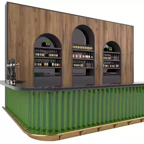 Restaurant Bar Set 01 with green Ceramic tiles