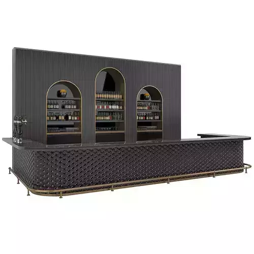 Restaurant Bar Set 03 with Black Ceramic tiles