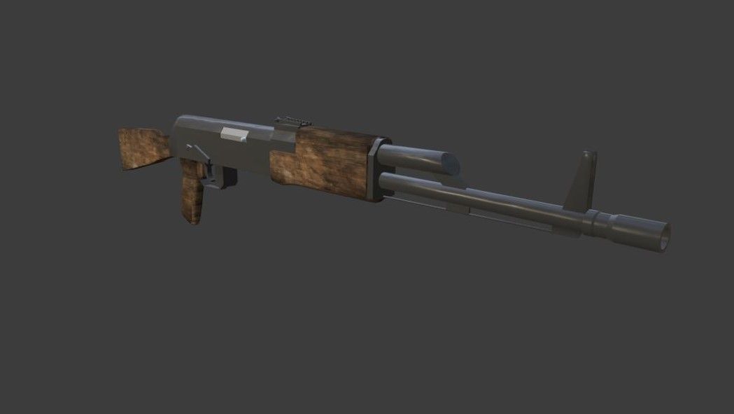 AK-47 ak - rifle Low-poly 3D model_4