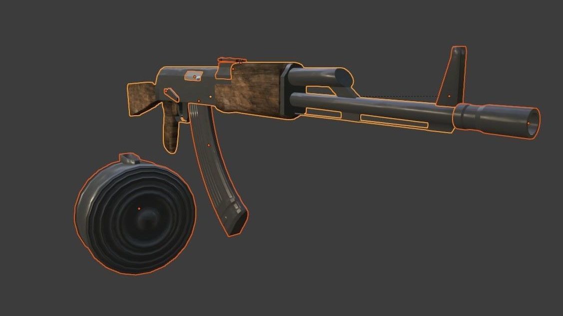 AK-47 ak - rifle Low-poly 3D model_8