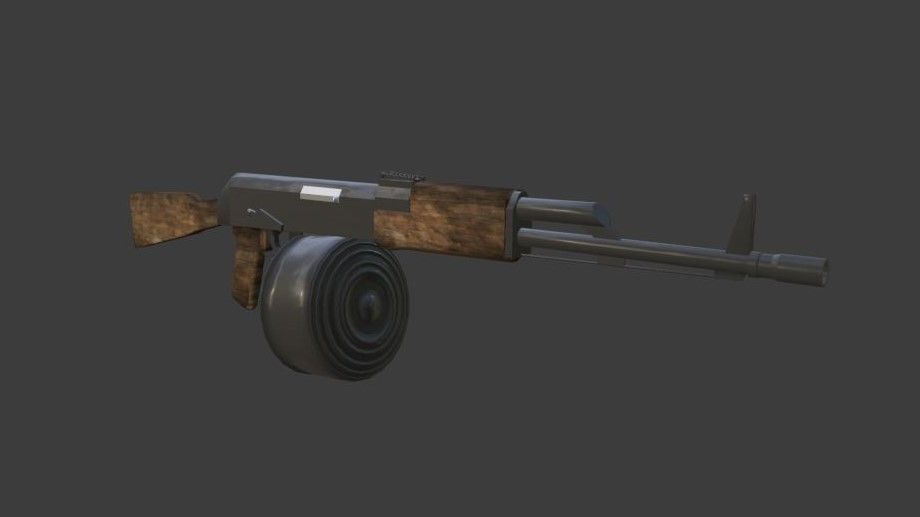 AK-47 ak - rifle Low-poly 3D model_2