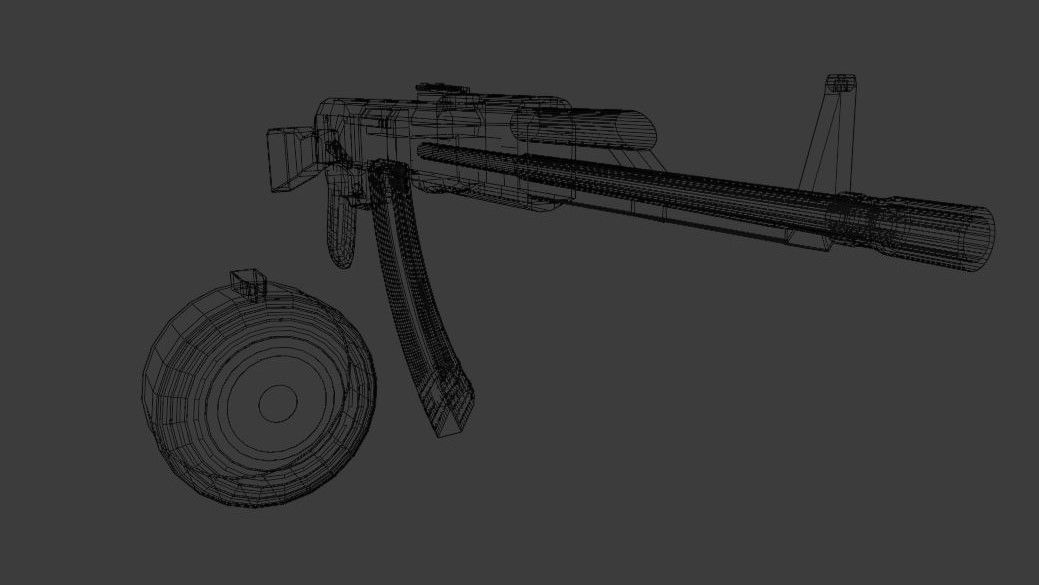 AK-47 ak - rifle Low-poly 3D model_10
