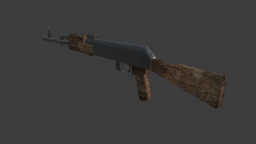 AK-47 ak - rifle Low-poly 3D model_5