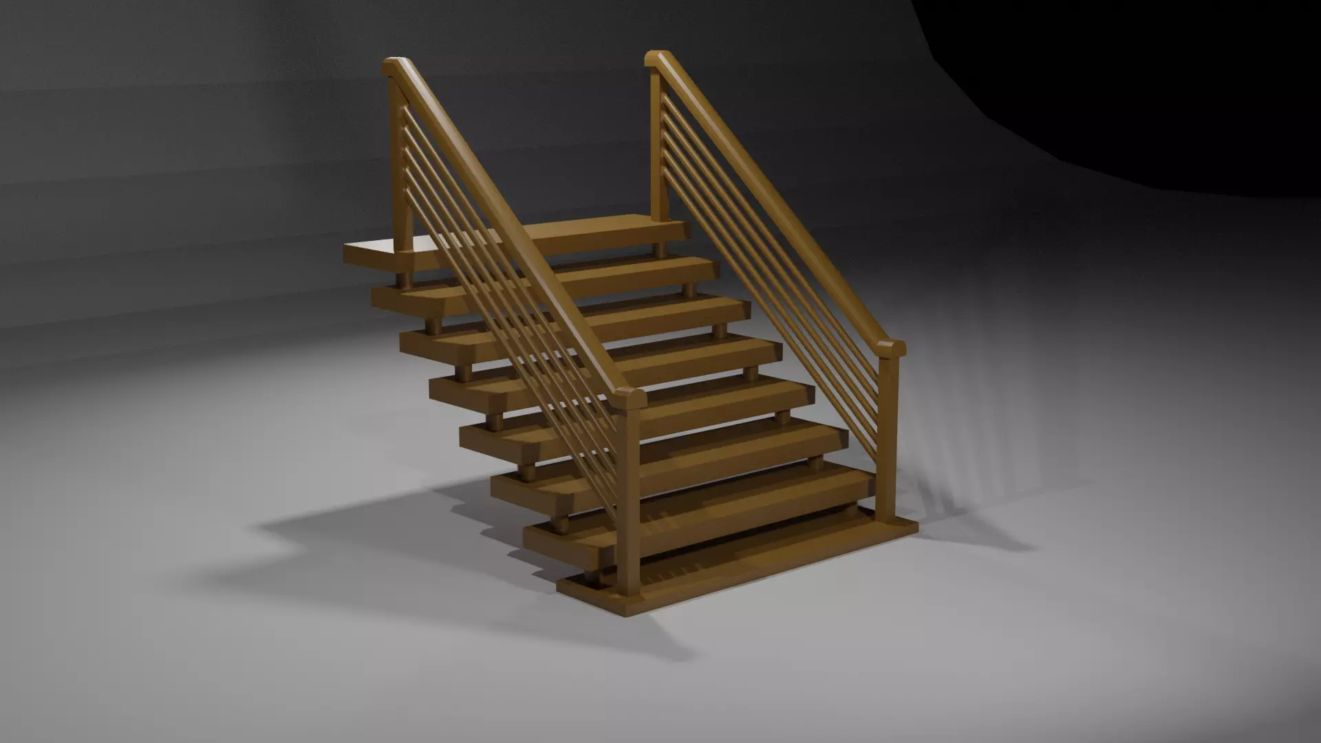Wooden Stairs Free low-poly 3D model