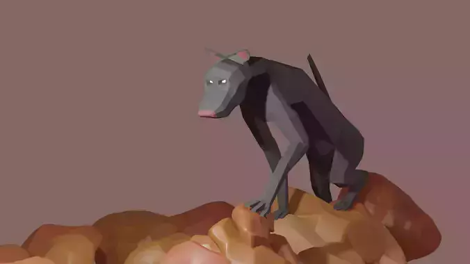 Stylized Rigged Wolf Character Free low-poly 3D model