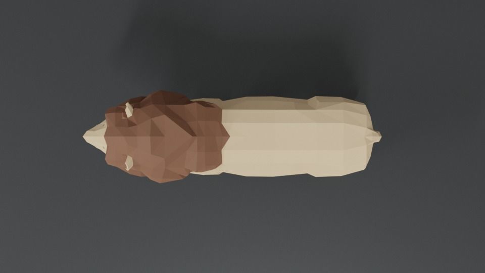 Low Poly Cartoon Male Lion Low-poly 3D model_8