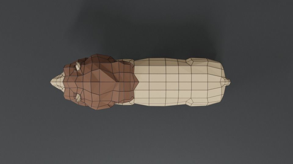 Low Poly Cartoon Male Lion Low-poly 3D model_17