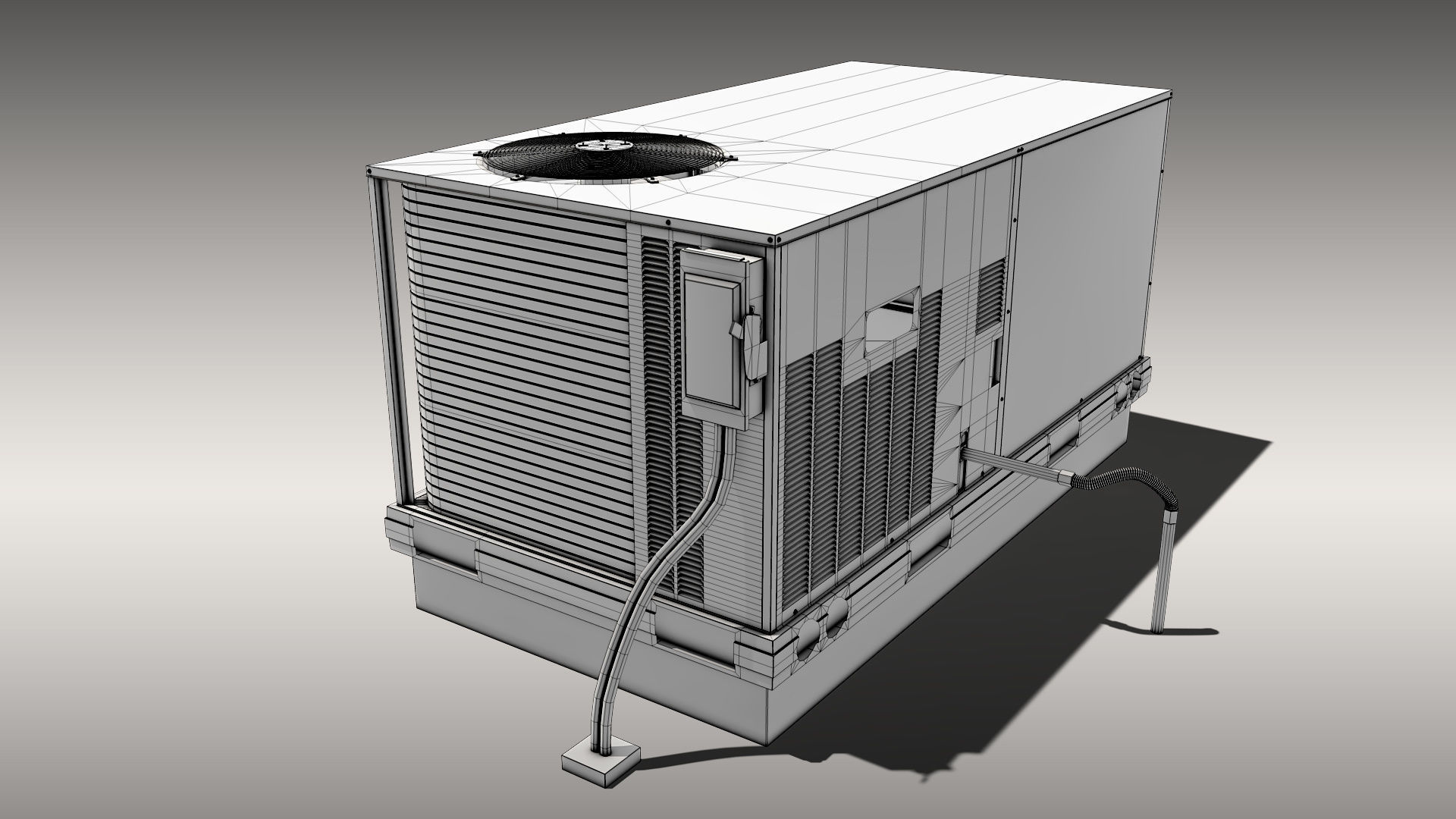 Carrier Rooftop Air Conditioner Low-poly 3D model_10