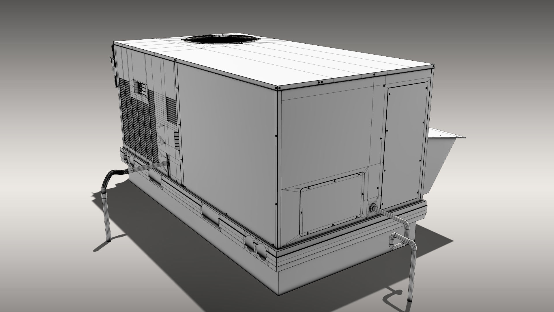 Carrier Rooftop Air Conditioner Low-poly 3D model_12
