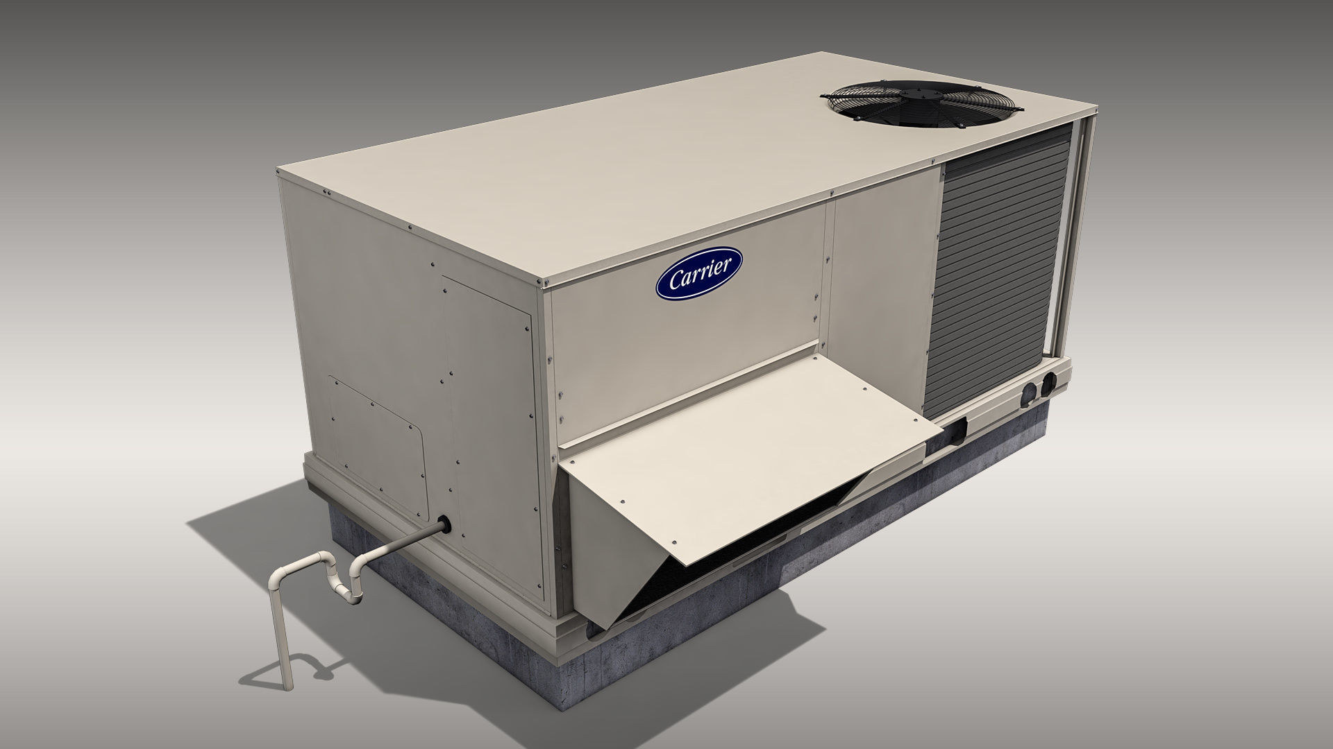 Carrier Rooftop Air Conditioner Low-poly 3D model_8