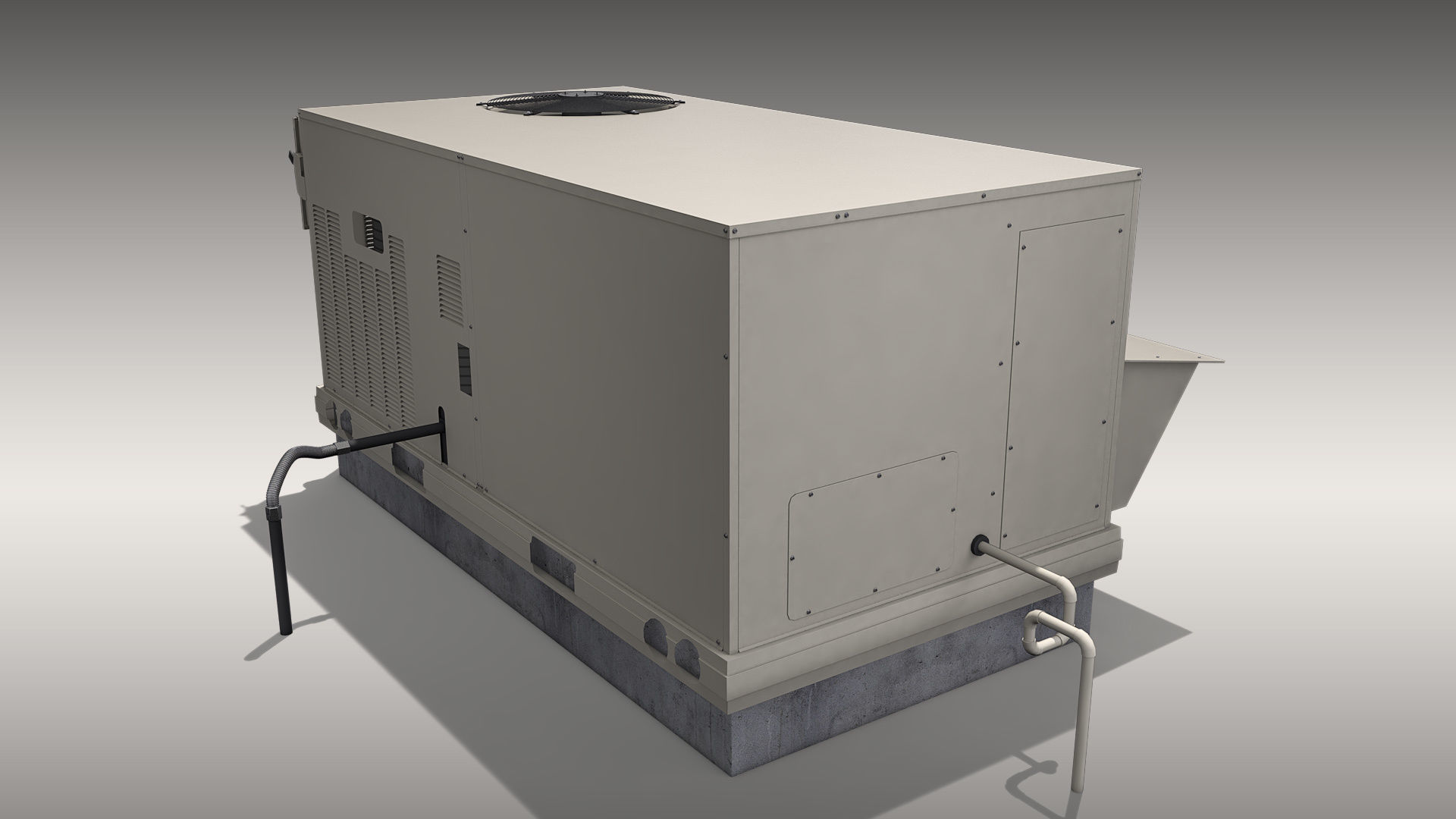 Carrier Rooftop Air Conditioner Low-poly 3D model_7