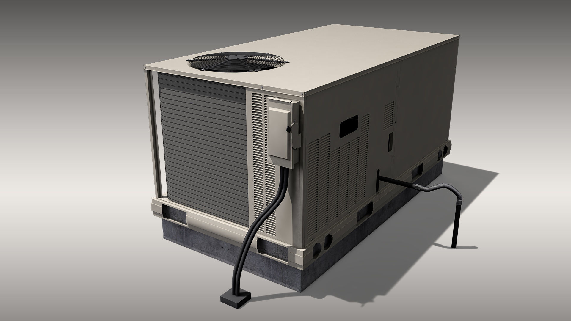 Carrier Rooftop Air Conditioner Low-poly 3D model_4