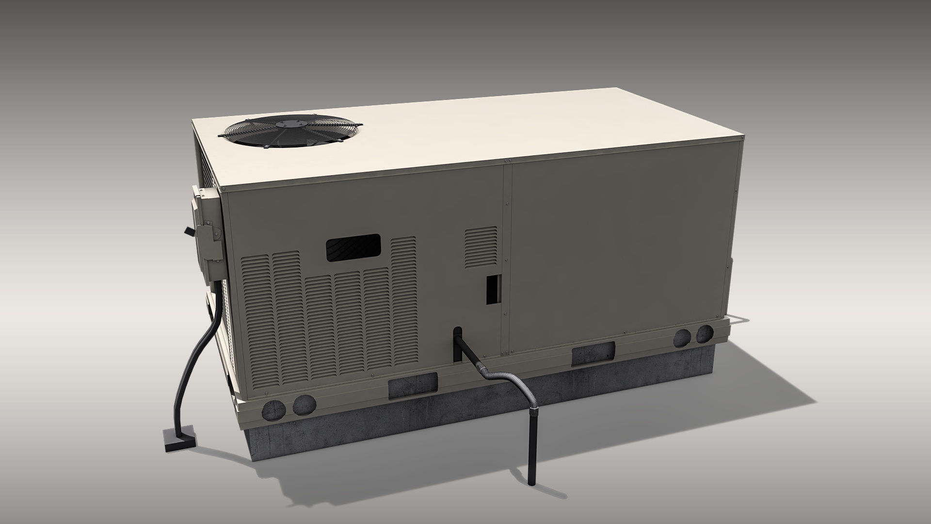 Carrier Rooftop Air Conditioner Low-poly 3D model_5