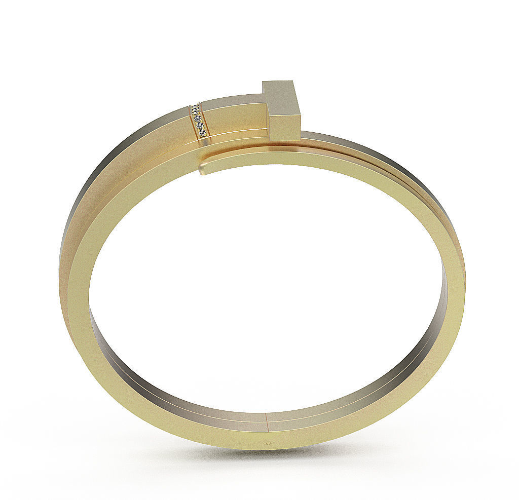 Bracelet T symbol 3D print model_2