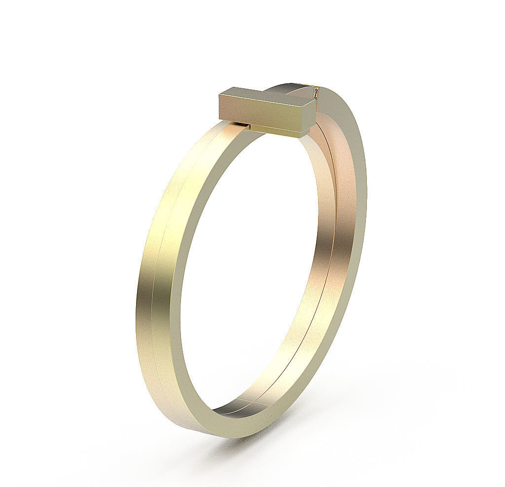 Bracelet T symbol 3D print model_4