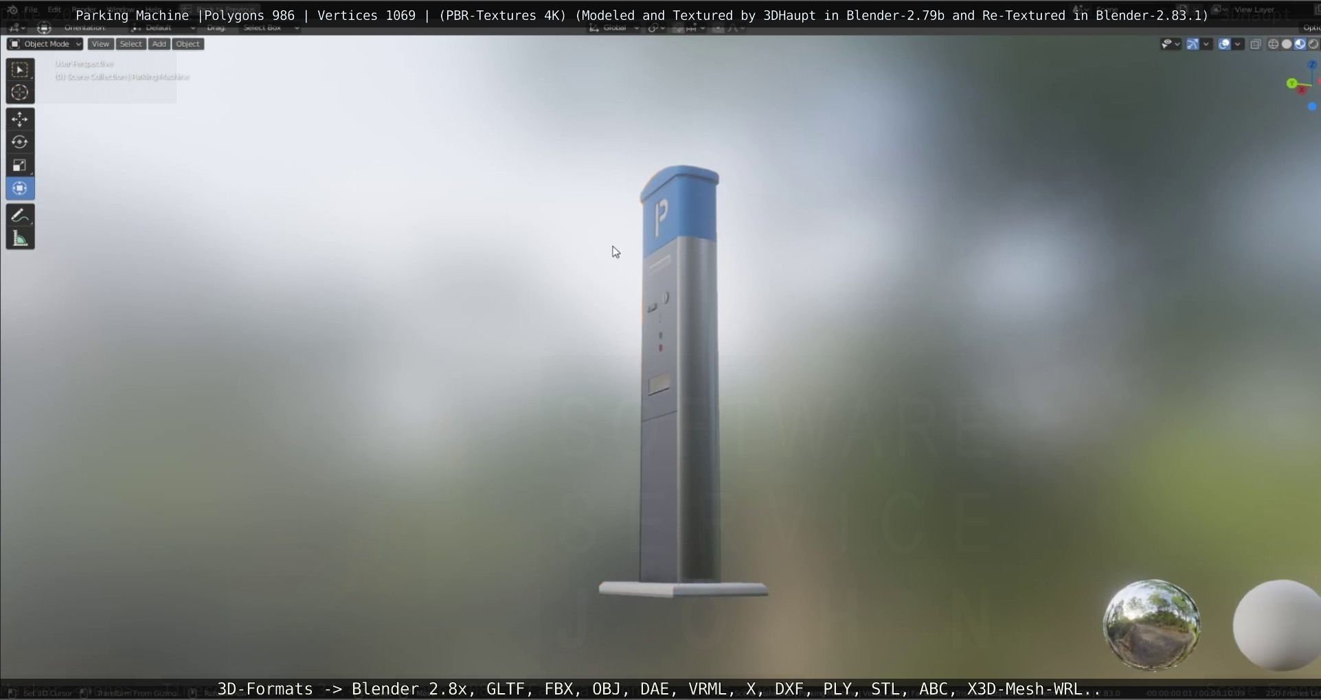 Parking Machine Low-poly 3D model_15