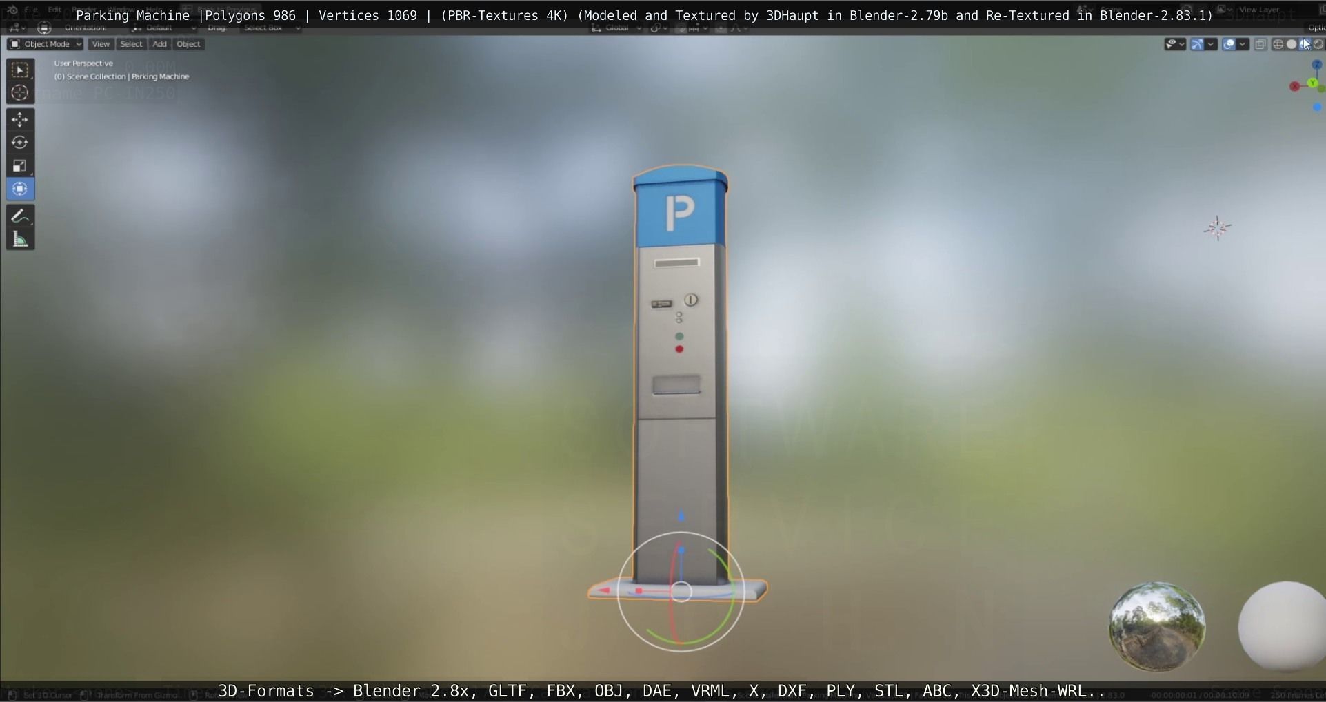 Parking Machine Low-poly 3D model_19