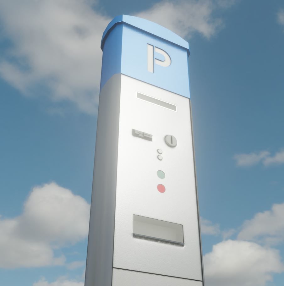 Parking Machine Low-poly 3D model_4