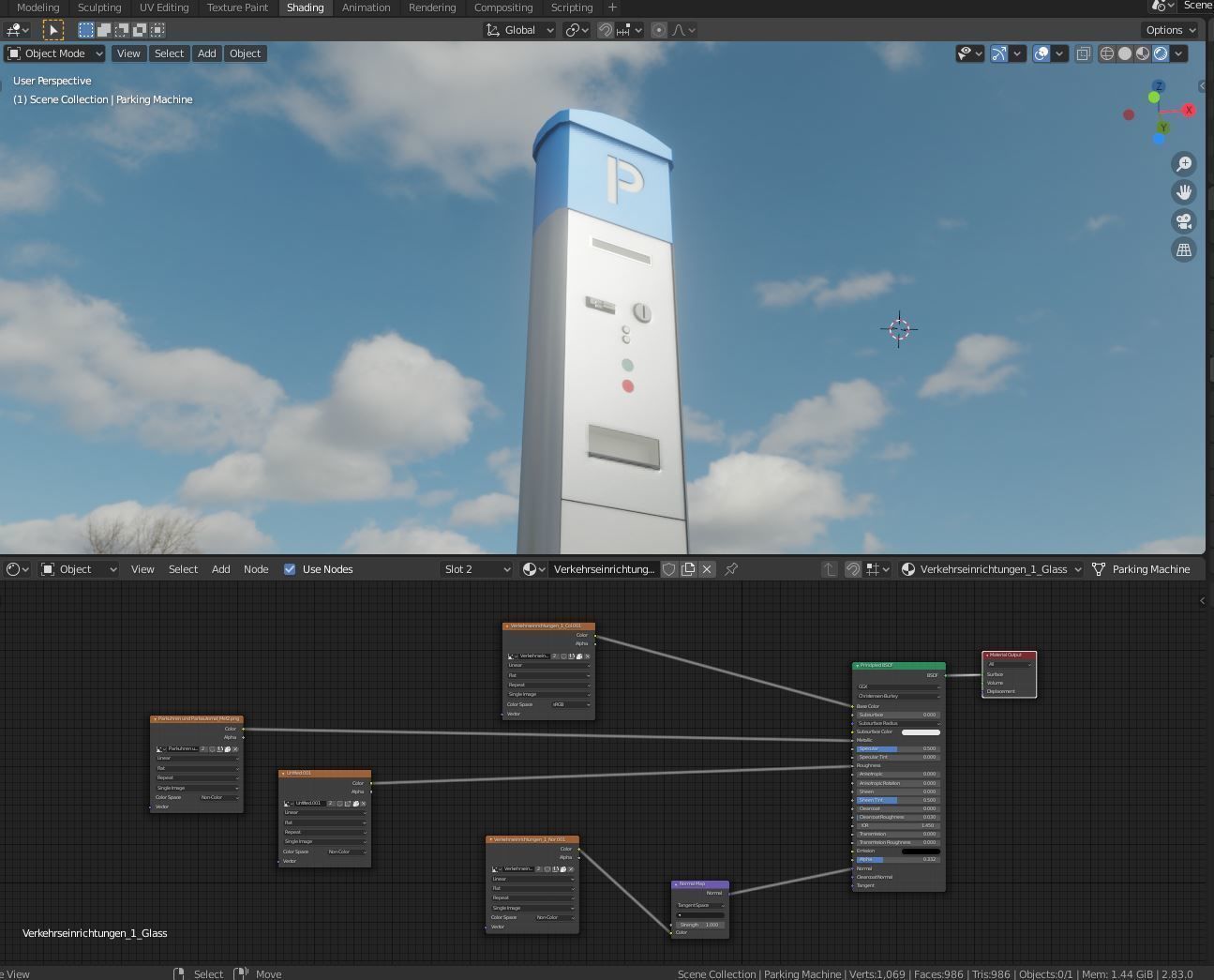 Parking Machine Low-poly 3D model_2