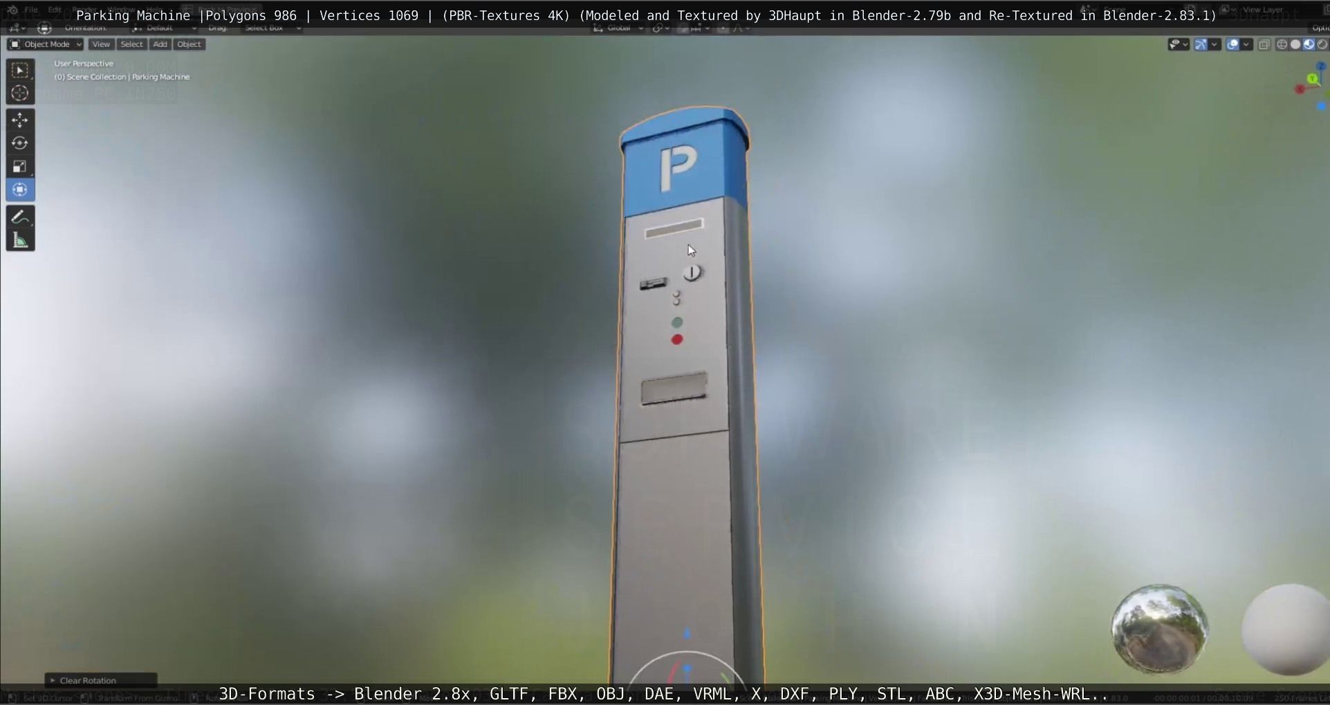 Parking Machine Low-poly 3D model_28