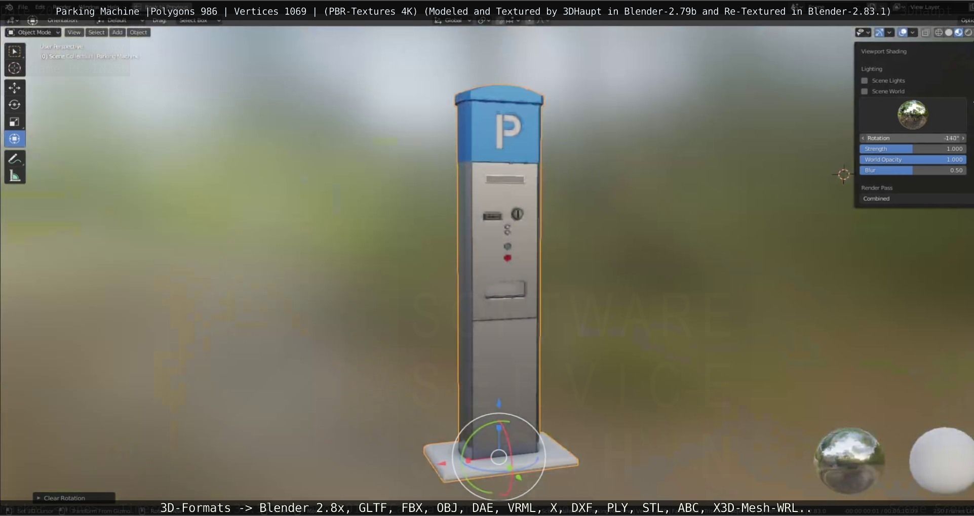 Parking Machine Low-poly 3D model_24