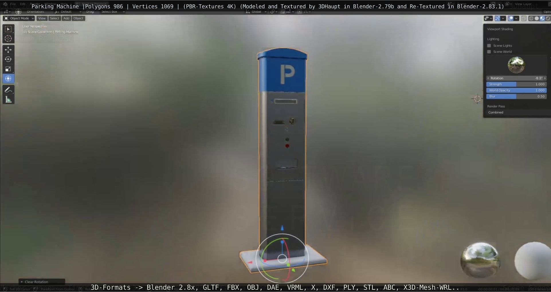 Parking Machine Low-poly 3D model_23