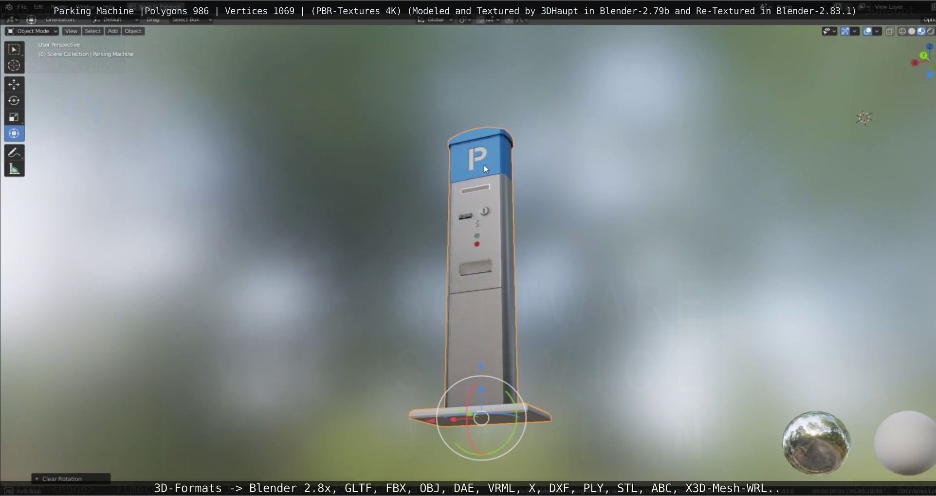 Parking Machine Low-poly 3D model_14