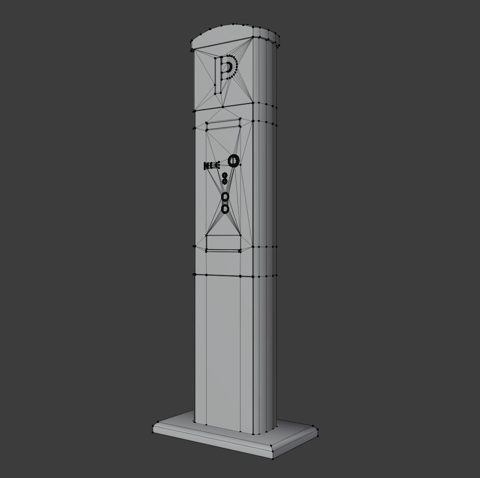 Parking Machine Low-poly 3D model_9