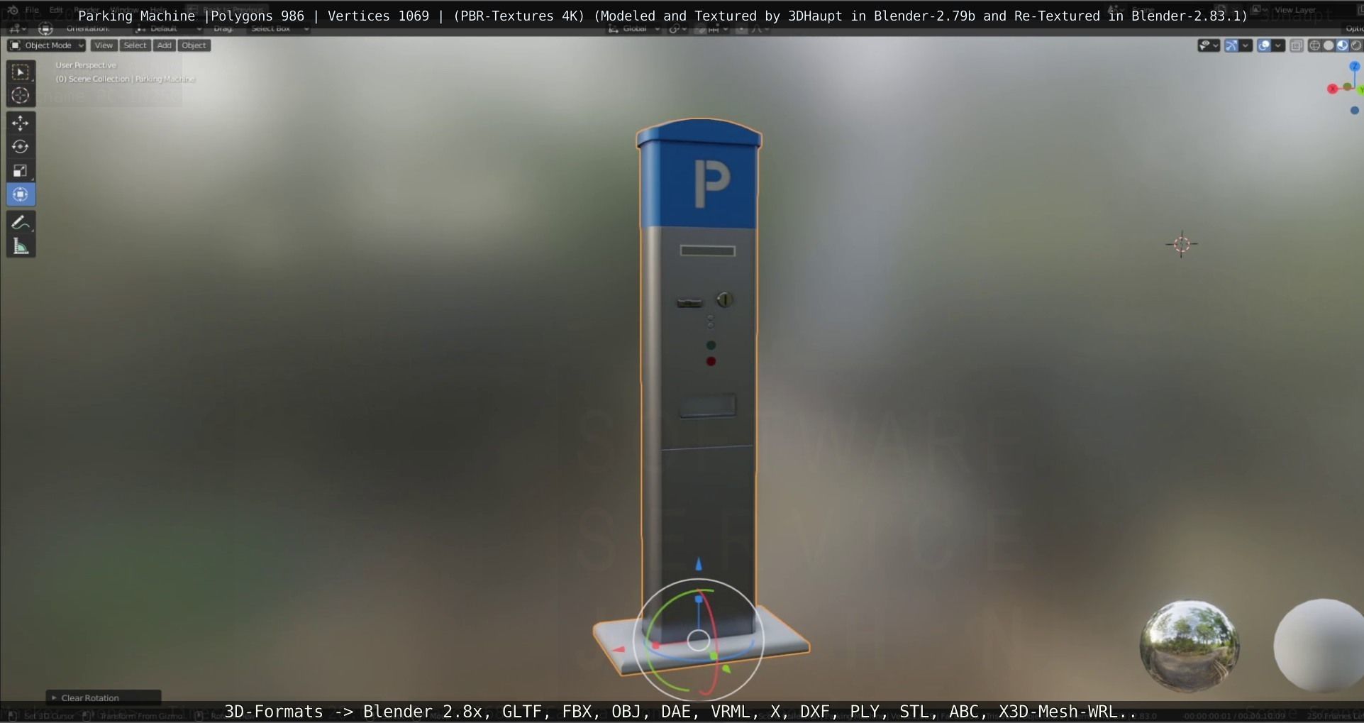 Parking Machine Low-poly 3D model_21