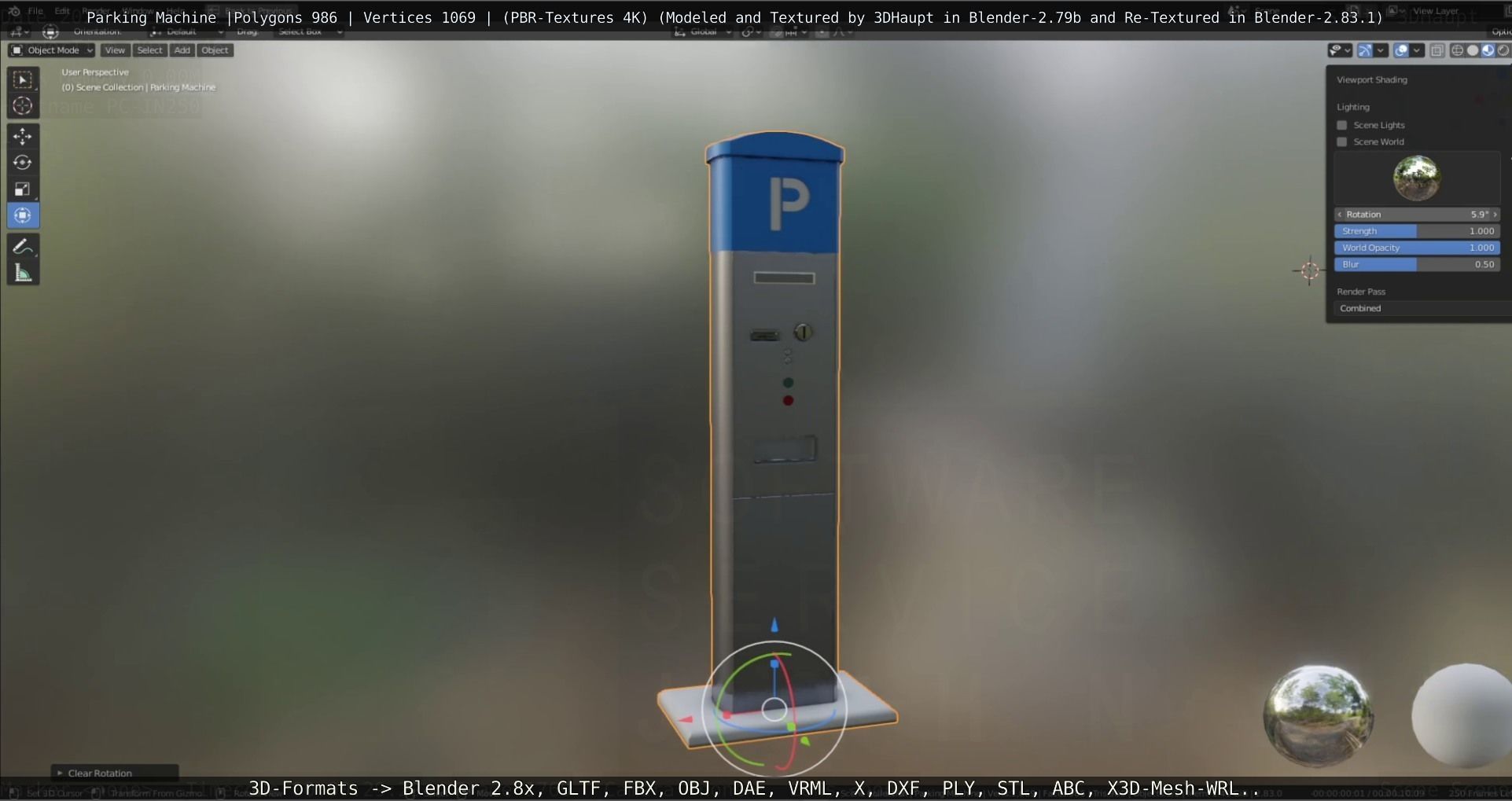 Parking Machine Low-poly 3D model_11