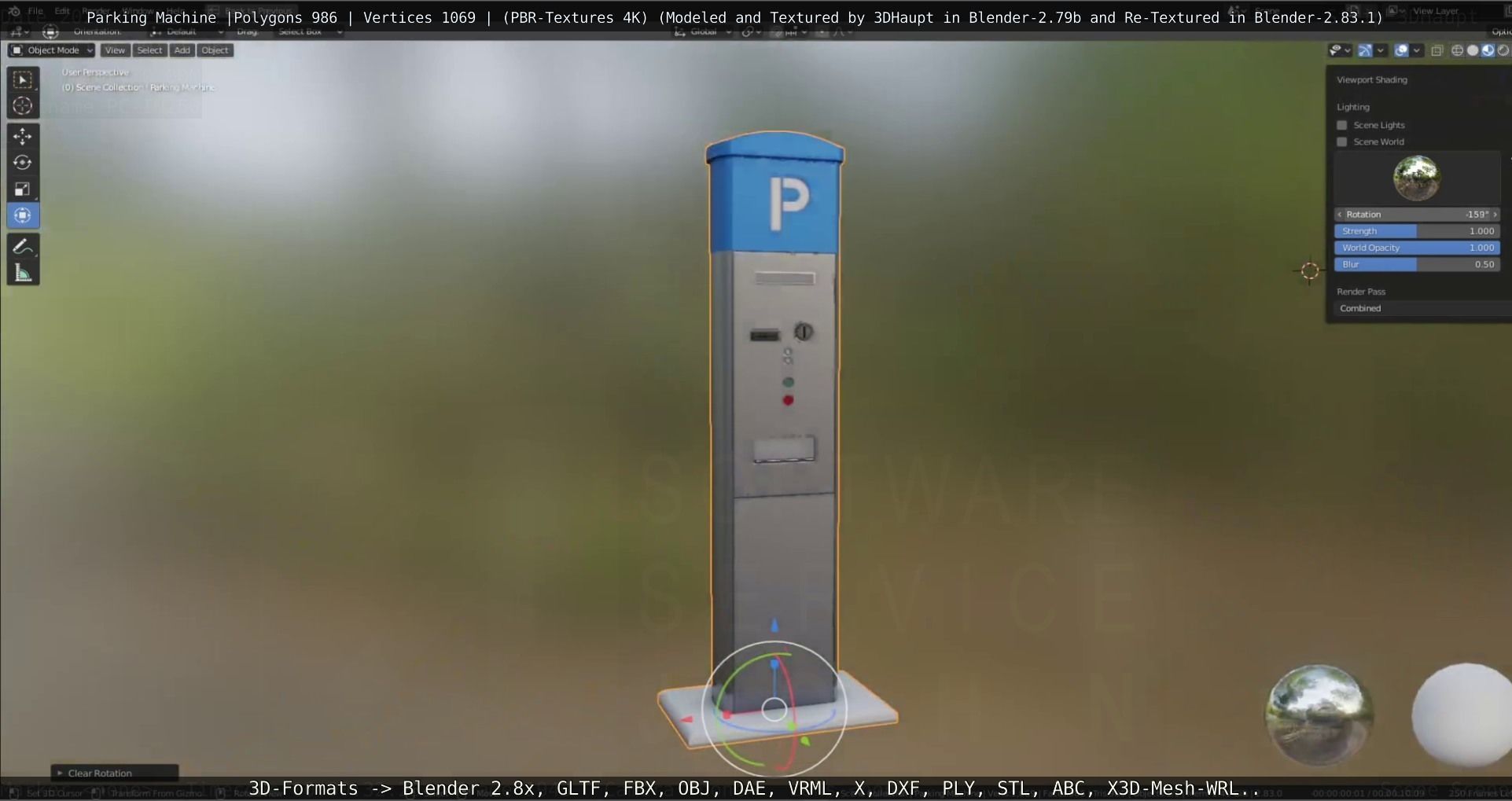 Parking Machine Low-poly 3D model_26