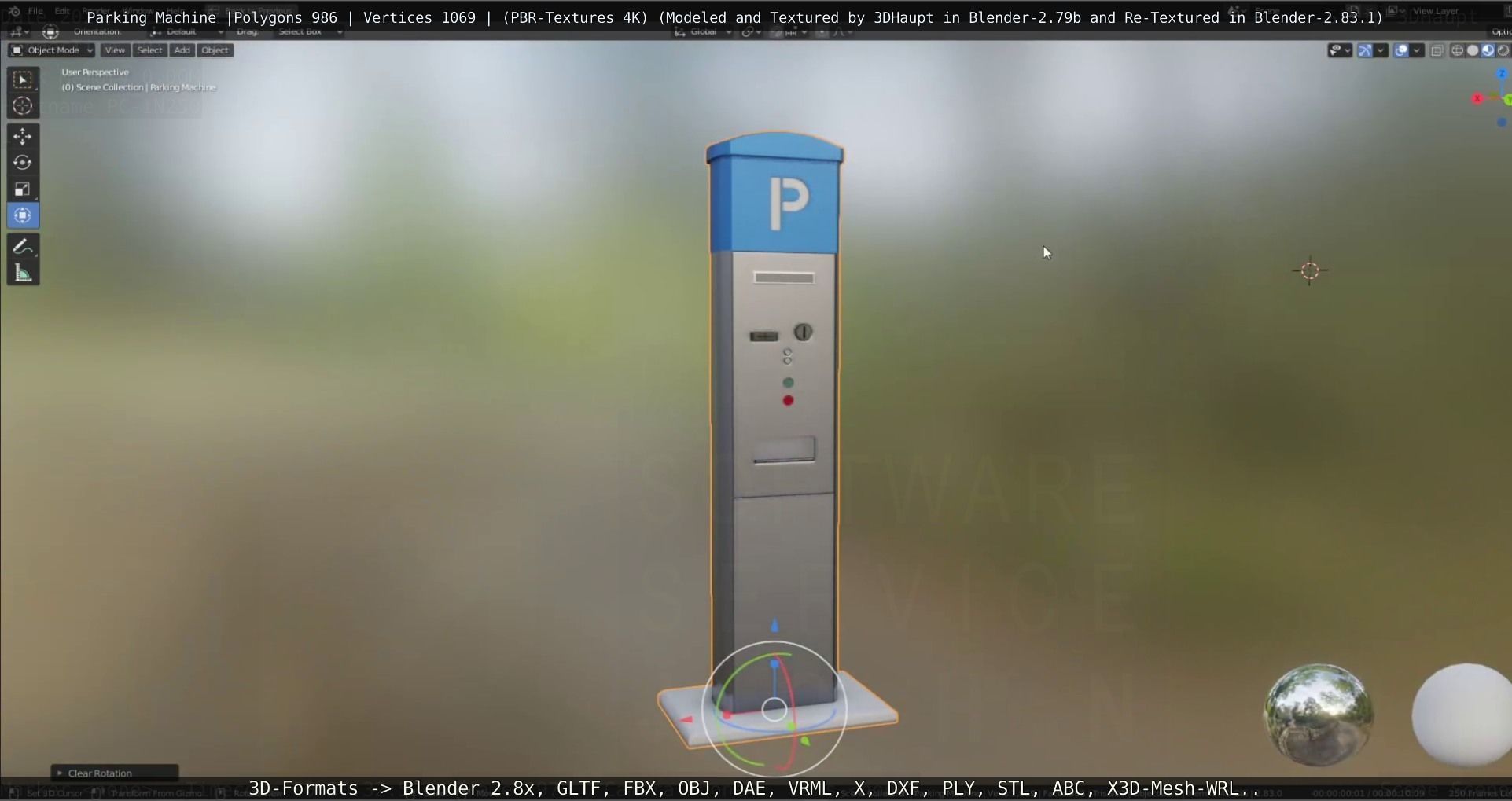 Parking Machine Low-poly 3D model_29