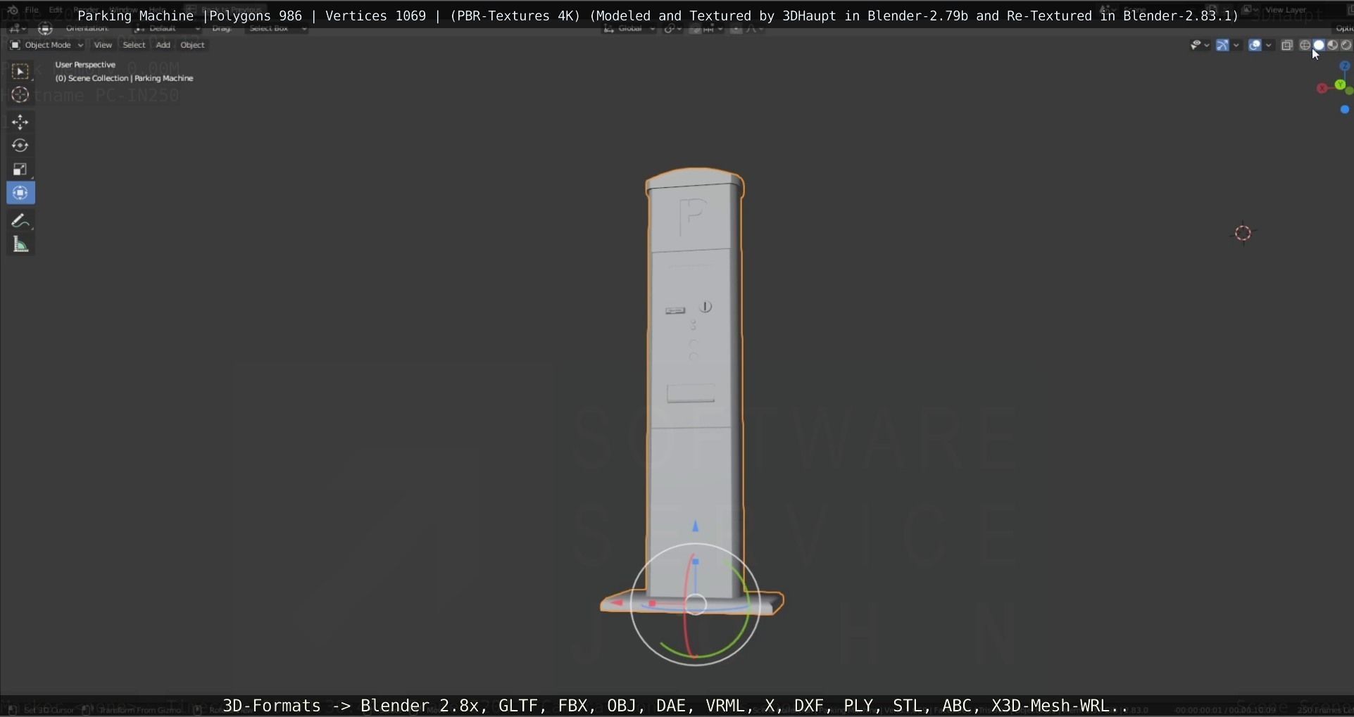 Parking Machine Low-poly 3D model_20