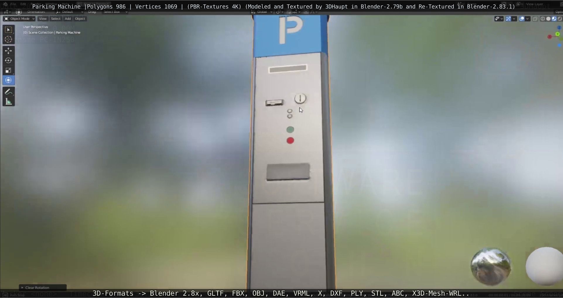 Parking Machine Low-poly 3D model_27