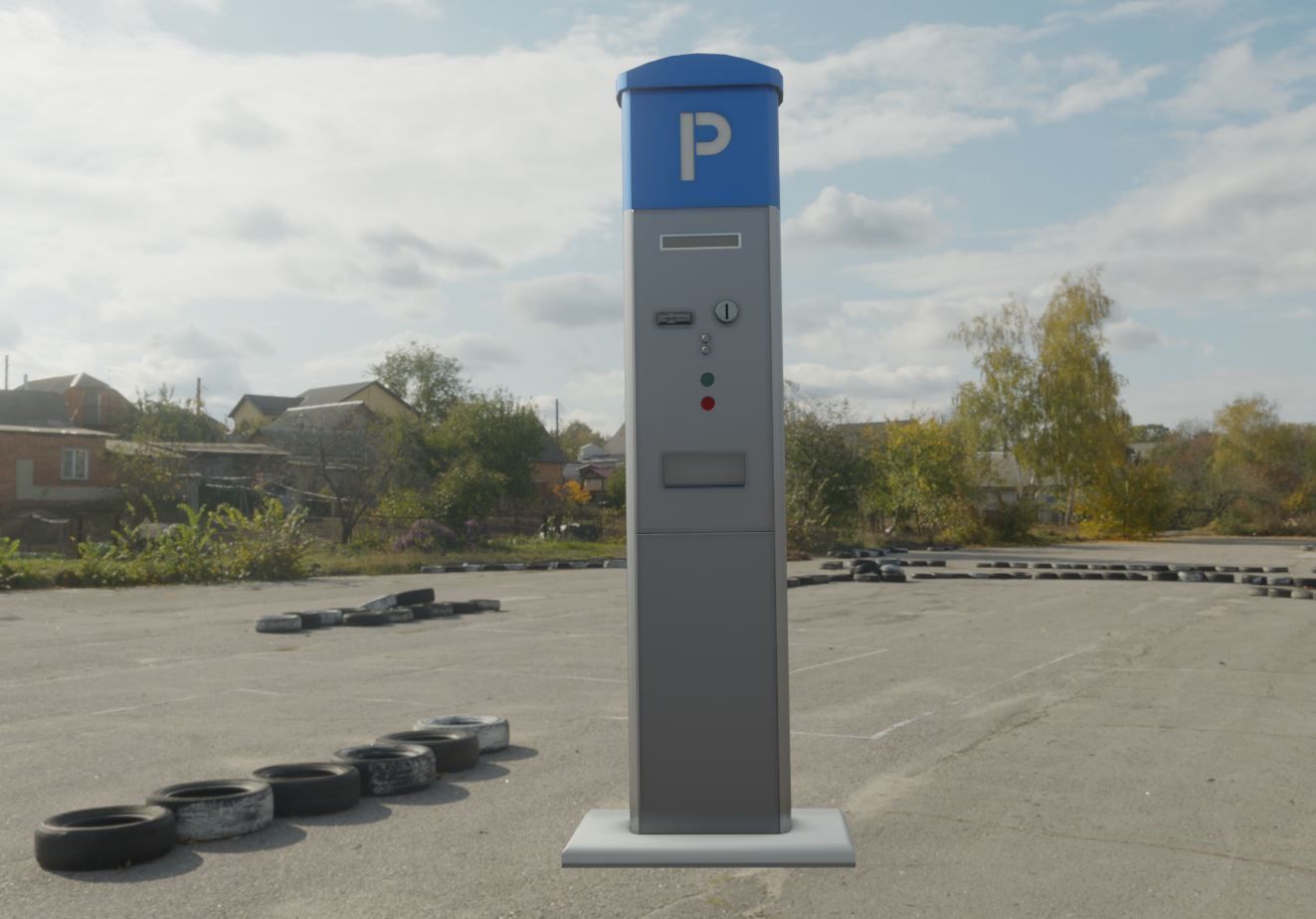 Parking Machine Low-poly 3D model_3