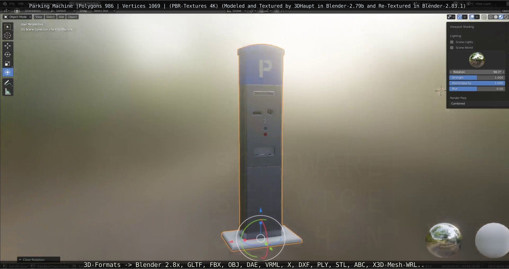 Parking Machine Low-poly 3D model_25