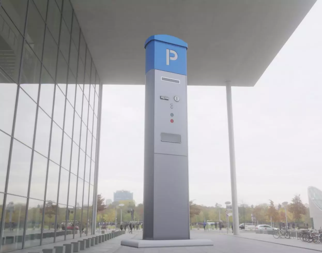 Parking Machine Low-poly 3D model_0