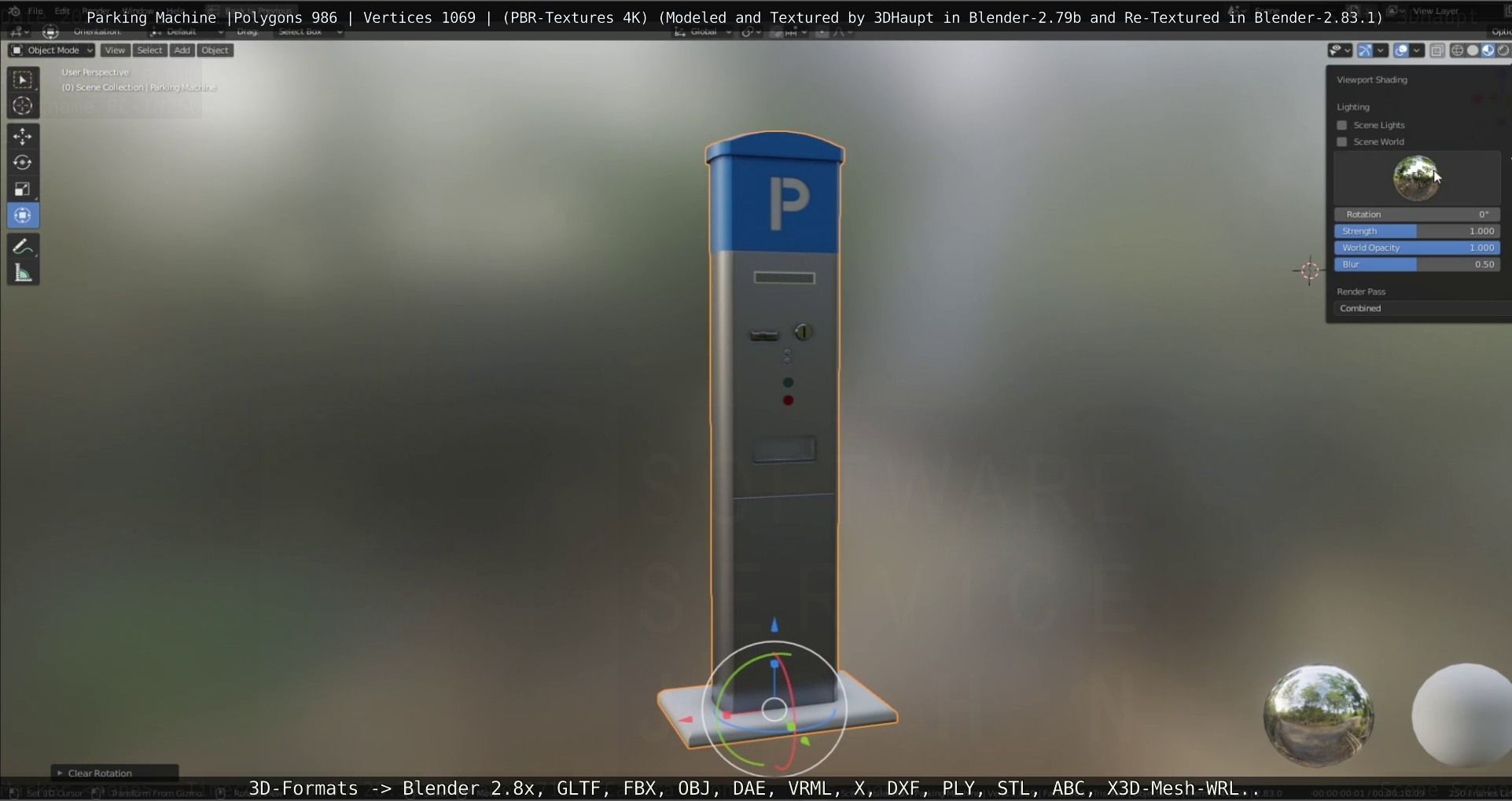 Parking Machine Low-poly 3D model_22