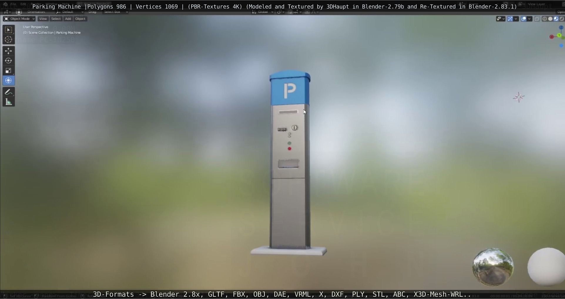 Parking Machine Low-poly 3D model_16