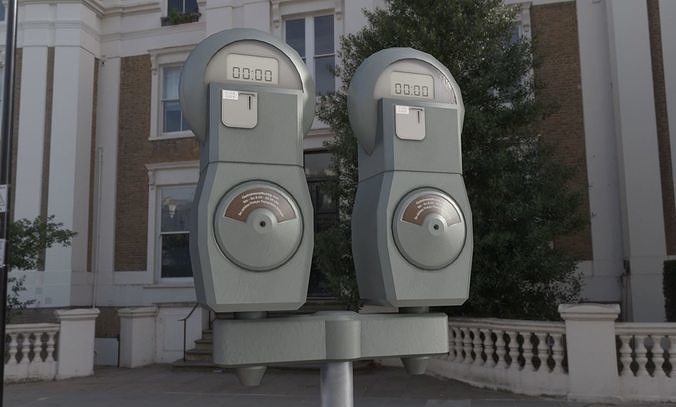 Parking Meter x 2 Low-poly 3D model