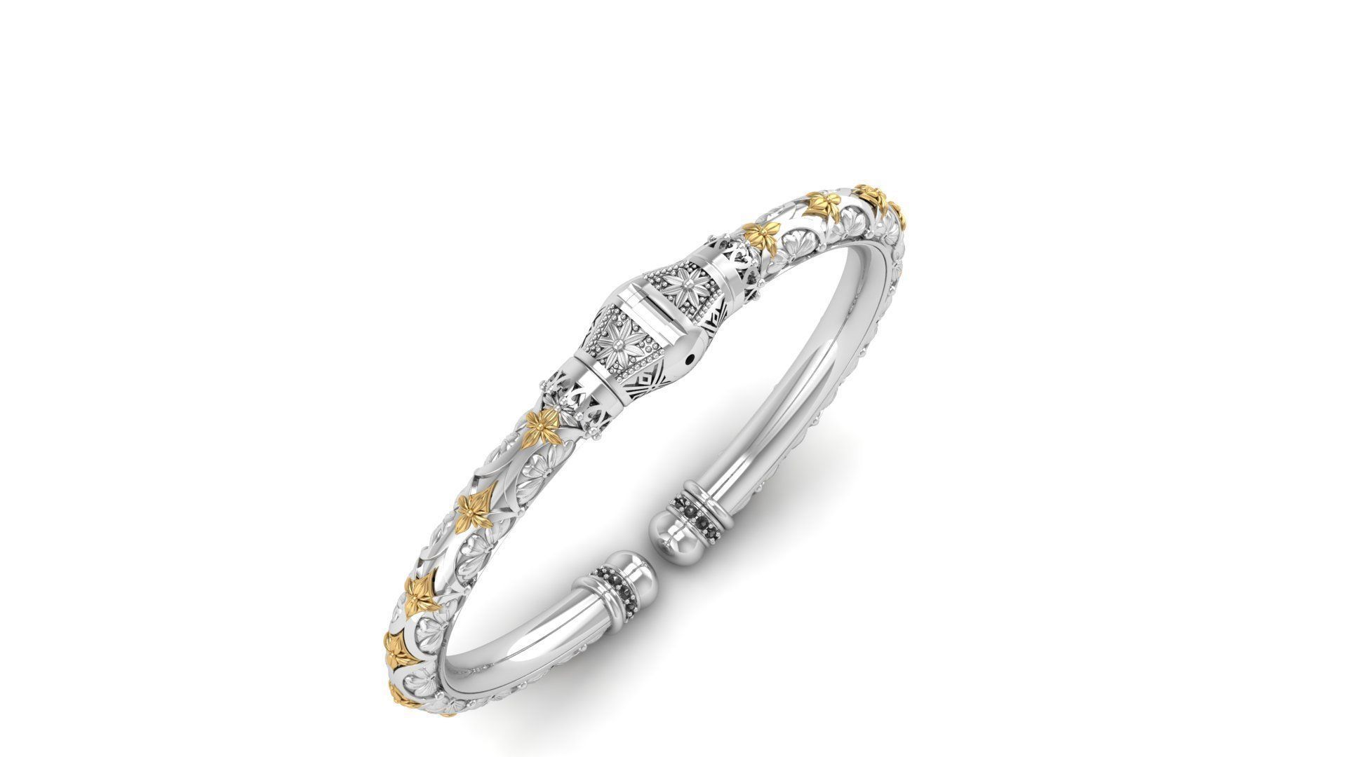 Bracelet with patterns antique bracelet 3D print model 3D print model_2