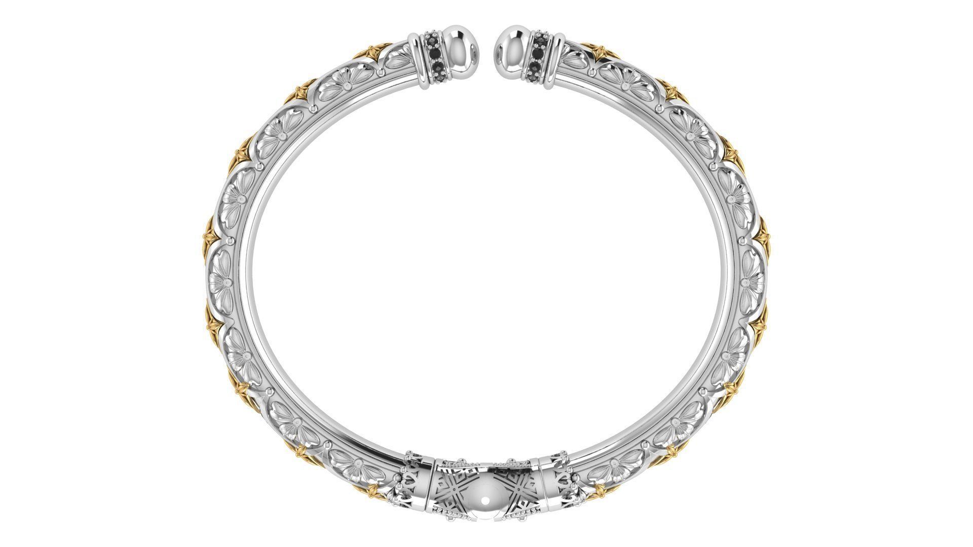 Bracelet with patterns antique bracelet 3D print model 3D print model_1