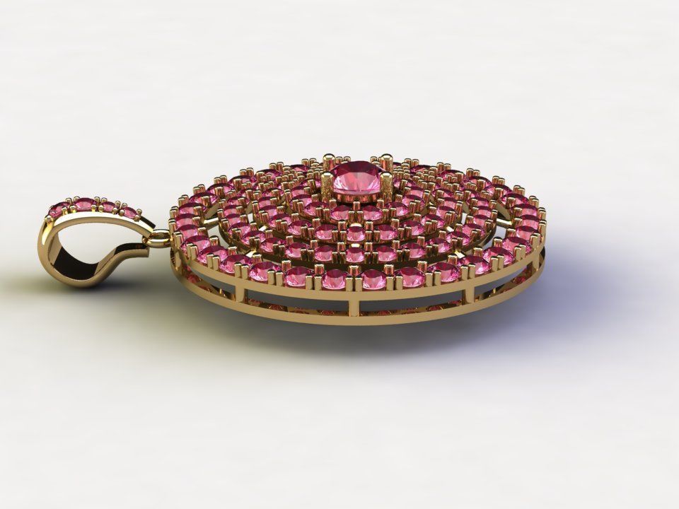 Solitaire Women Pendant  3D model_1