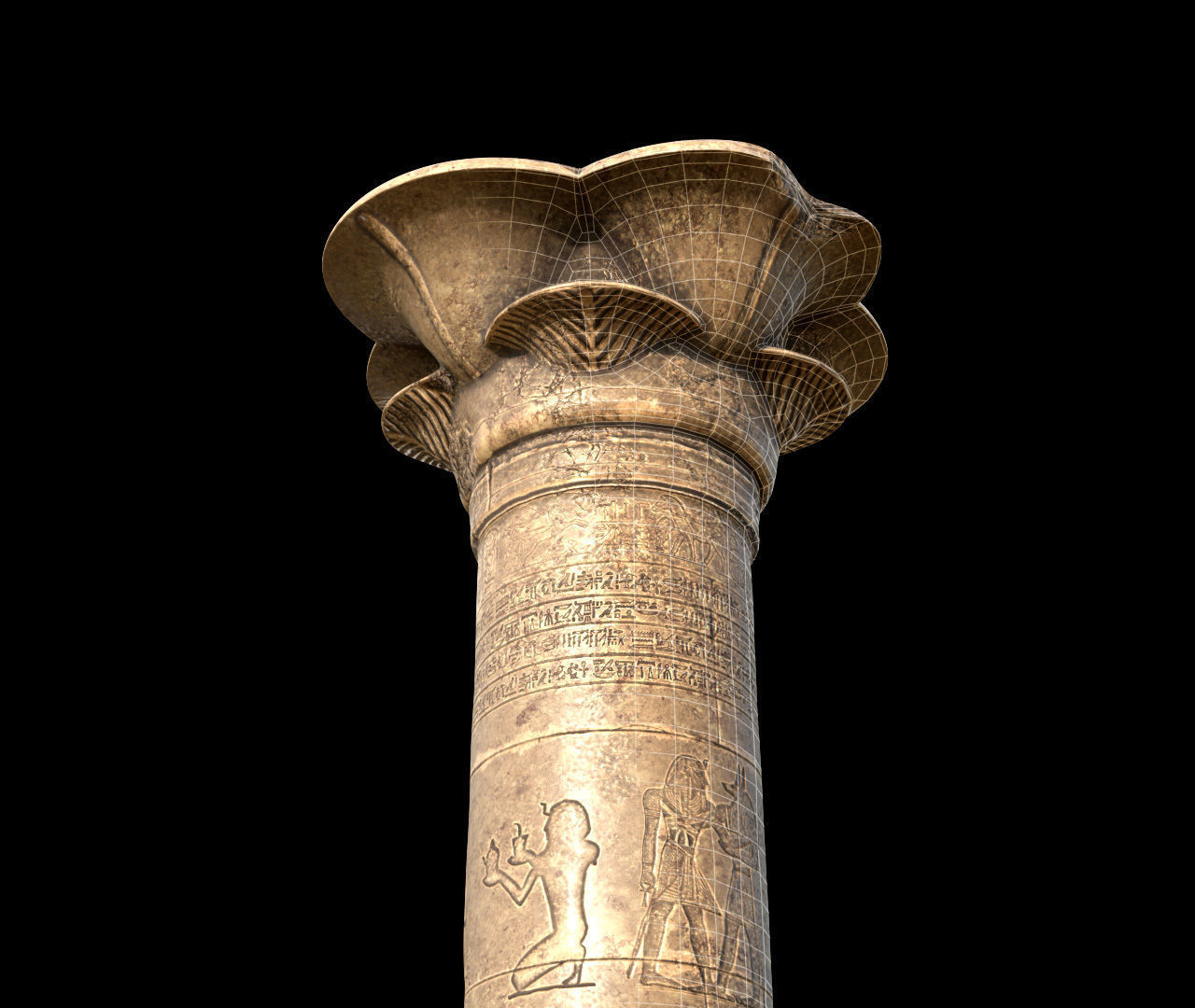 Egyptian Column 3D model_1